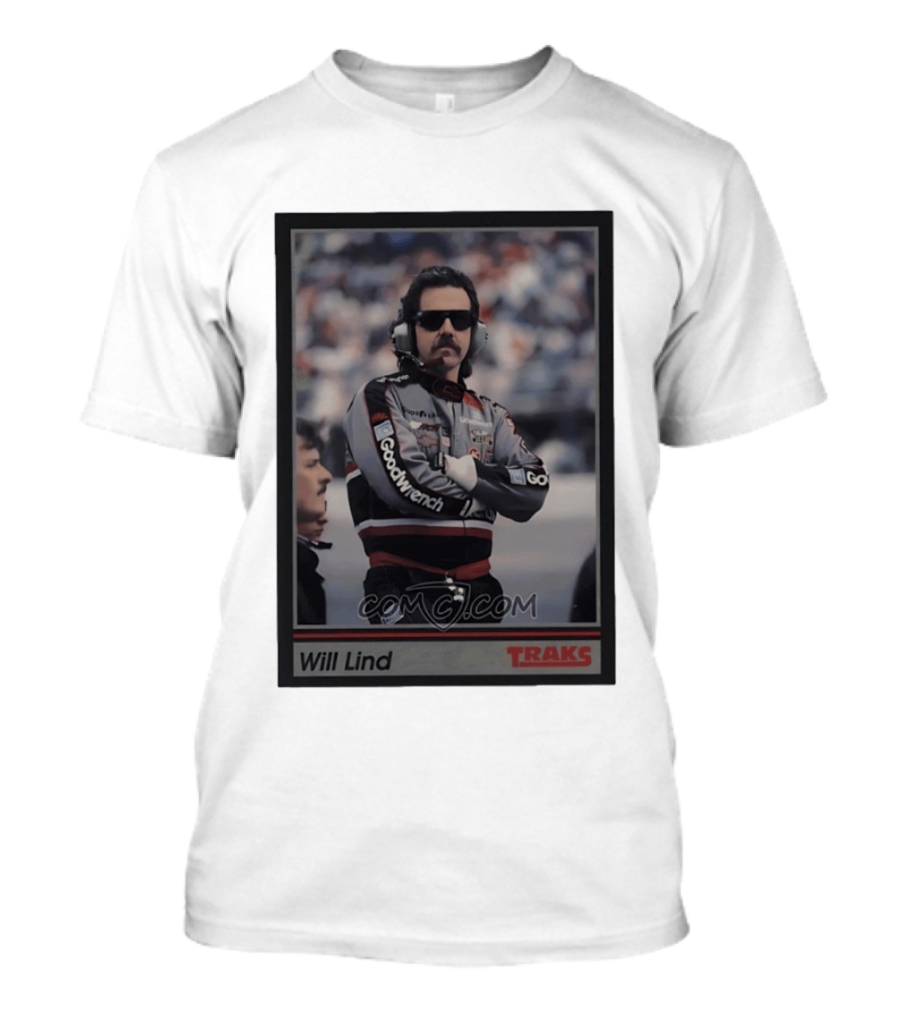 Will Lind 1991 NASCAR Goodwrench Traks Racing Trading Card T-Shirt
