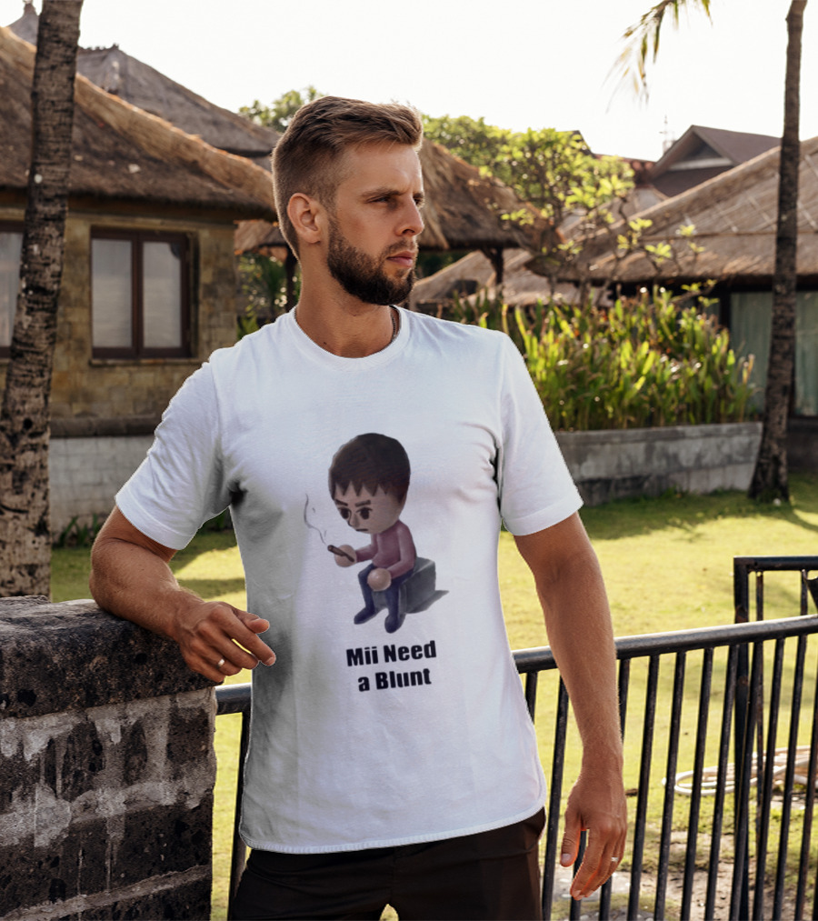 Mii Need A Blunt Smoking Character Gaming Twist T-Shirt