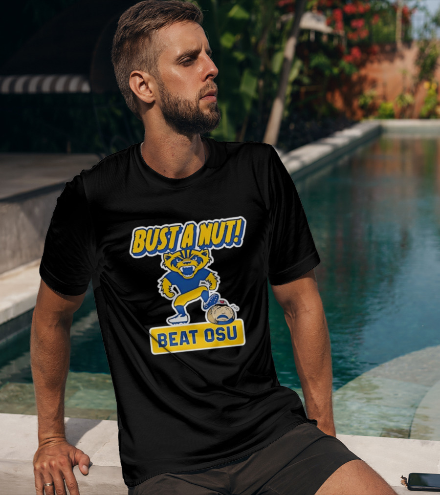 Bust A Nut Beat OSU Michigan Wolverine Rivalry Sports T-Shirt