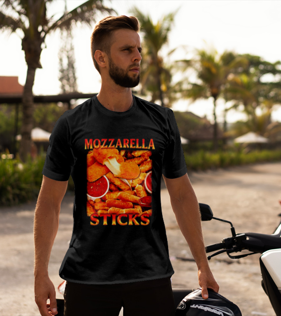 Mozzarella Sticks Gooey Cheese And Marinara Snack T-Shirt