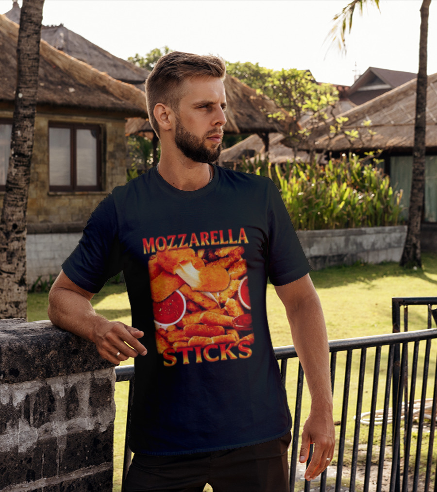 Mozzarella Sticks Gooey Cheese And Marinara Snack T-Shirt