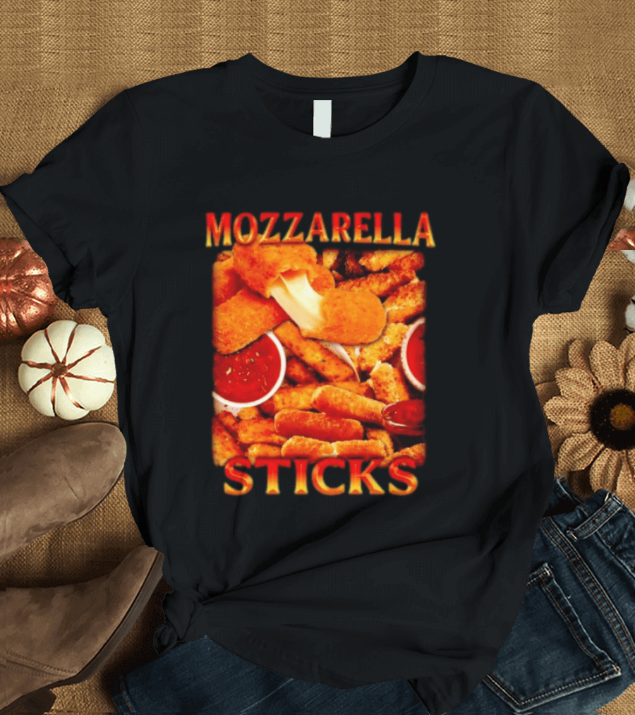 Mozzarella Sticks Gooey Cheese And Marinara Snack T-Shirt