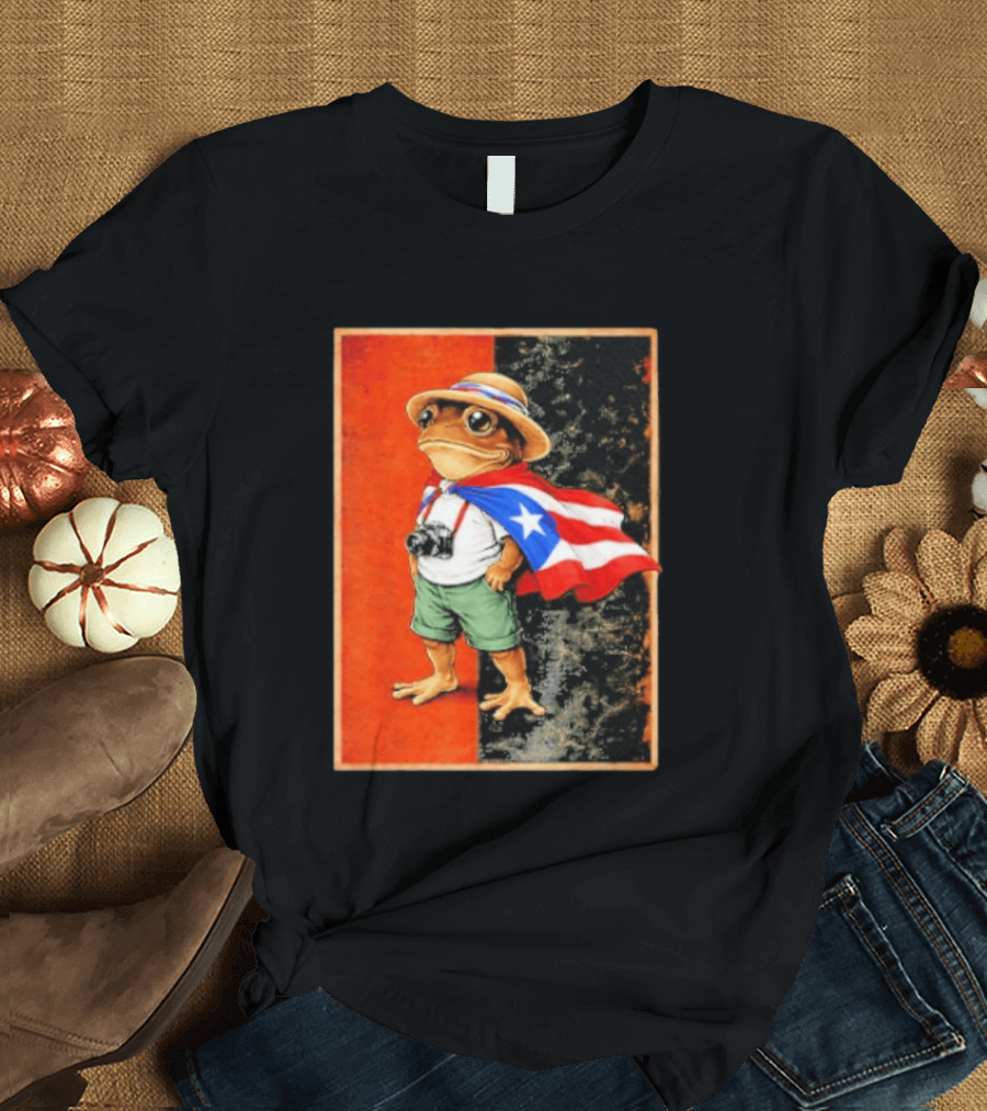 Coqui Frog Boricua Puerto Rican Flag Taino Heritage T-Shirt