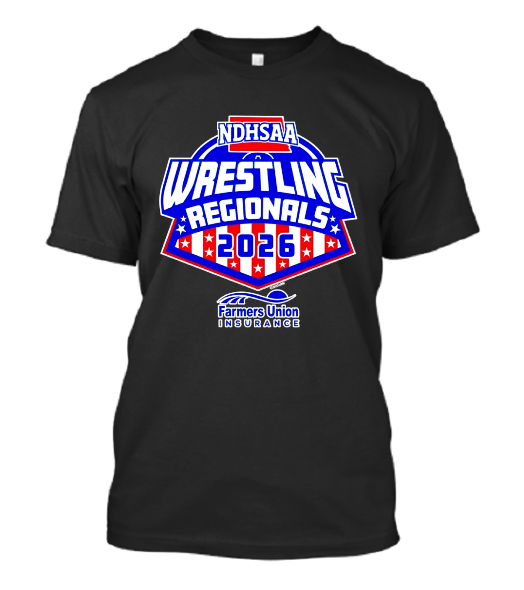 NDHSAA Wrestling Regionals 2026 Farmers Union Insurance T-Shirt