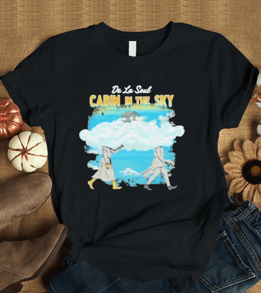 De La Soul Cabin In The Sky Clouds Walking Figures T-Shirt