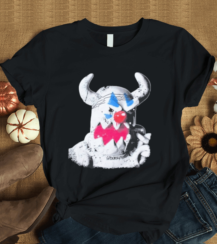 Spooky Vameee Monster Graffiti Style With Horns And Clown Features T-Shirt