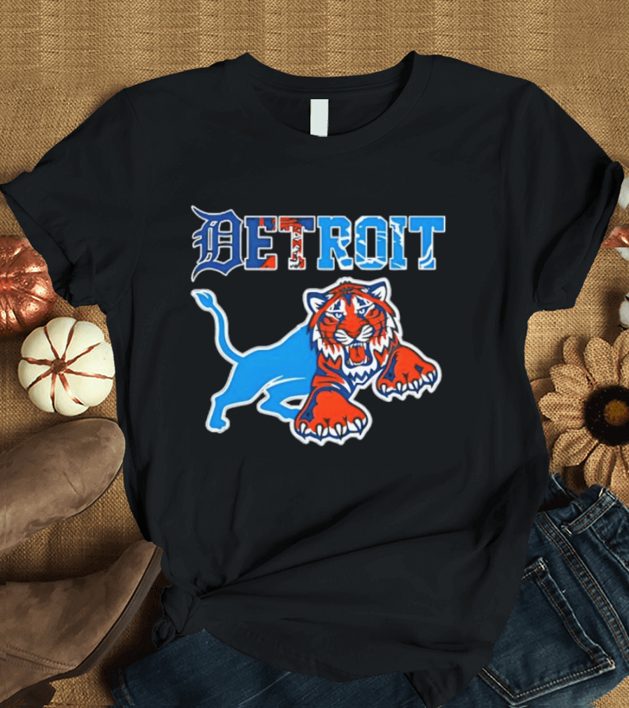 Detroit Tigers Lions Collaboration Fan Gear T-Shirt