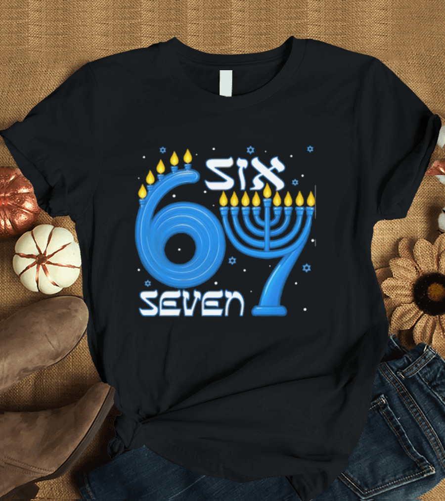 Hanukkah Menorah Six 7 Celebration T-Shirt