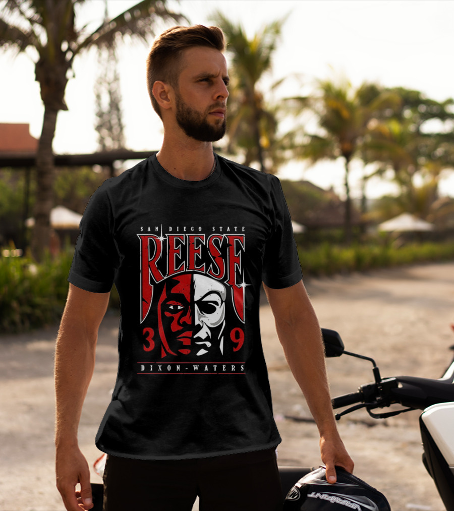 San Diego State Reese Dixon Waters 39 Bicolor Face T-Shirt