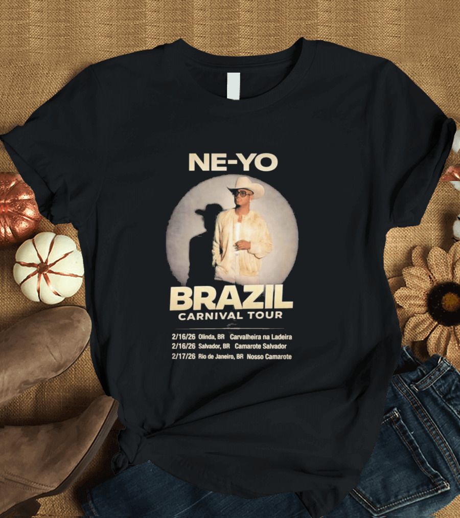Ne Yo Brazil Carnival Tour 2026 Olinda Salvador Rio De Janeiro Dates T-Shirt