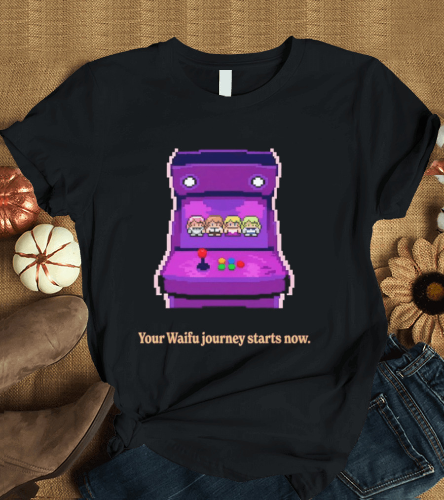Arcade Adventure Your Waifu Journey Starts Now Game T-Shirt