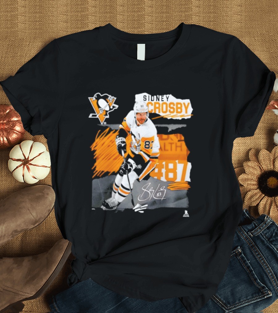 Pittsburgh Penguins Sidney Crosby 87 Fresh Ice Hockey Legend T-Shirt