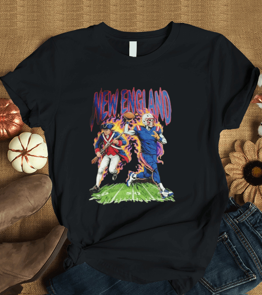 New England Patriots Skeleton Football Game Day Fan T-Shirt