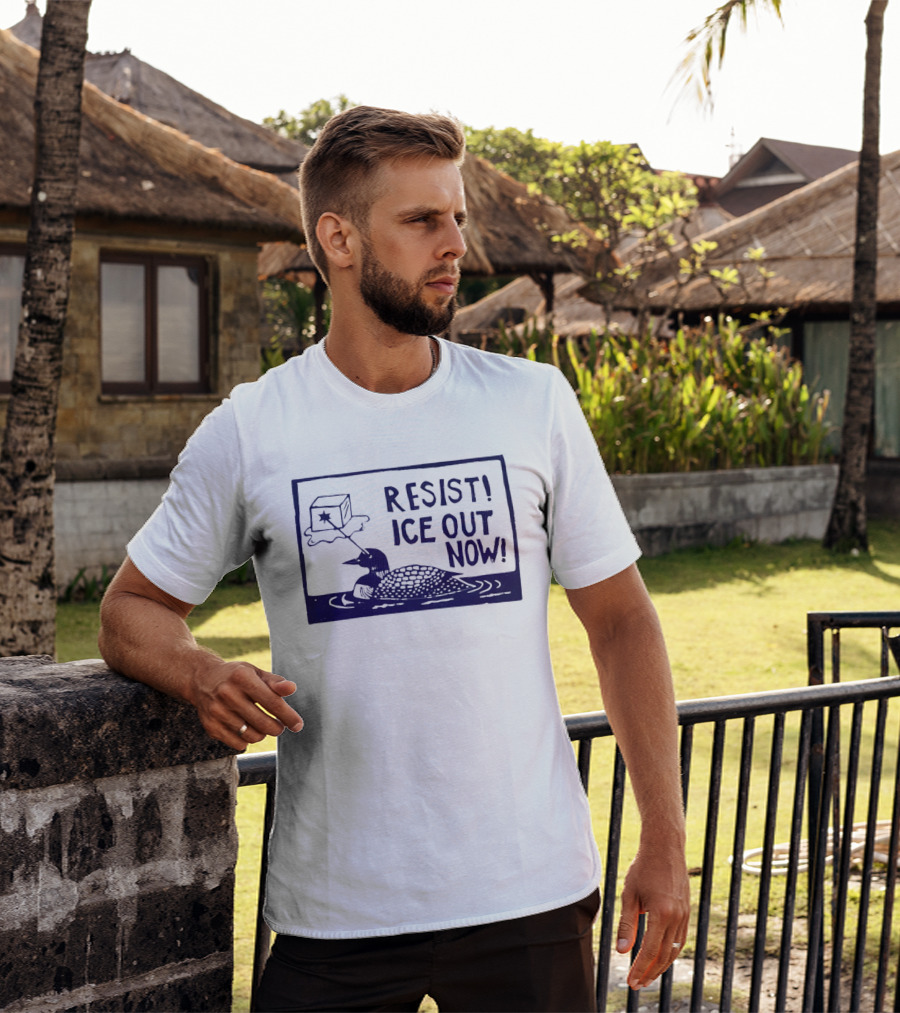 Resist Ice Out Now Loon Ice Cube T-Shirt