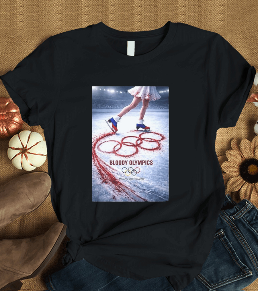 Bloody Olympics Ice Skating Milano Cortina 2026 Winter Games T-Shirt