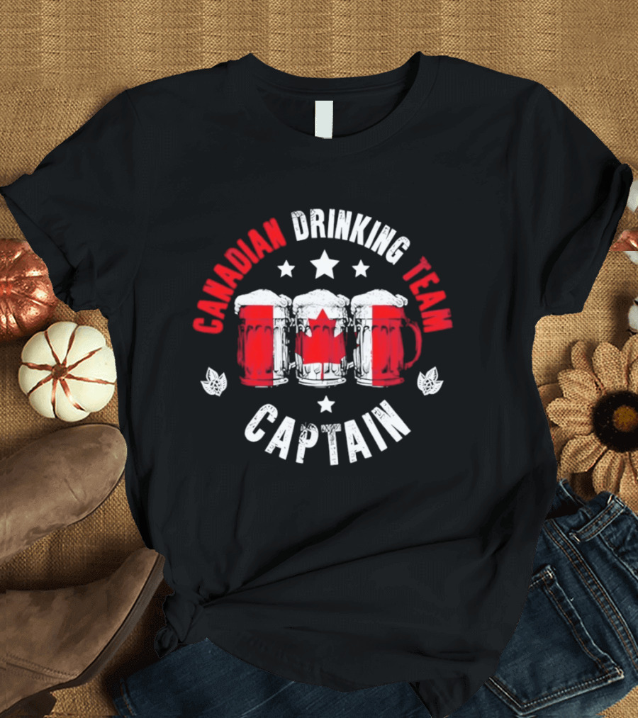 Canadian Drinking Team Captain Canada Flag Beer S T-Shirt