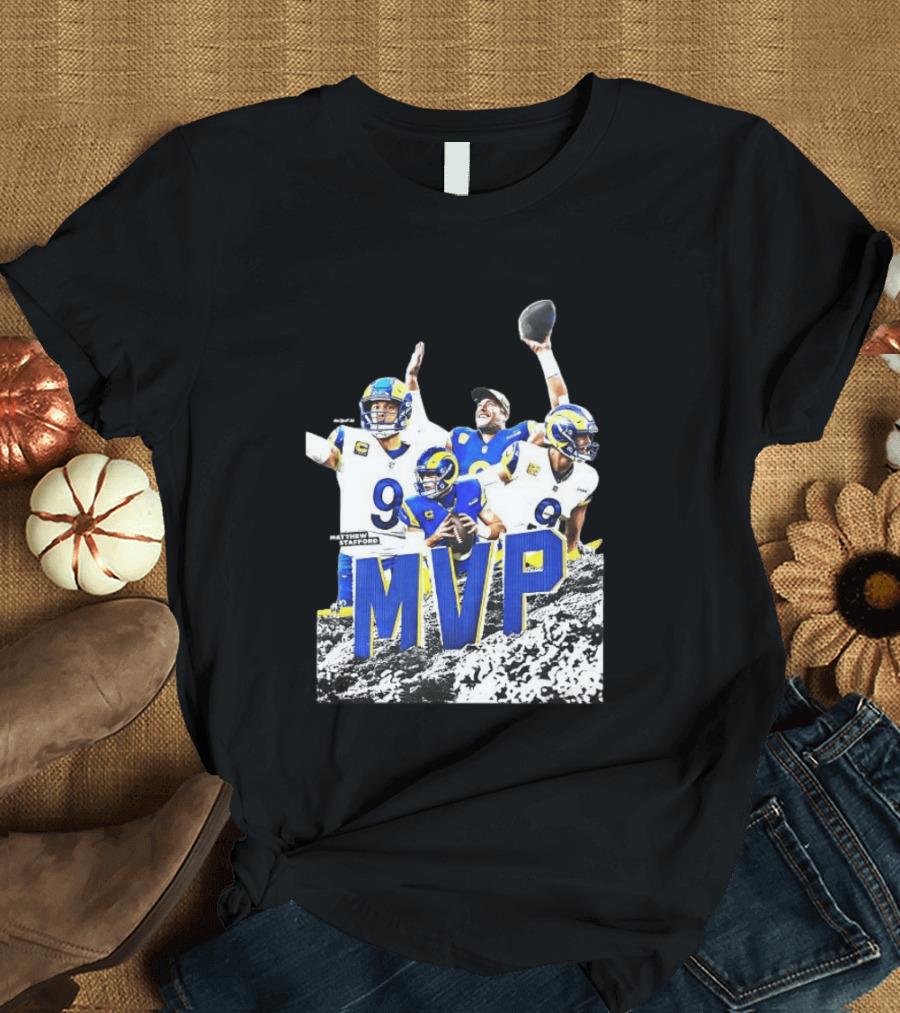 Matthew Stafford Los Angeles Rams MVP 2025 Number 9 Football T-Shirt