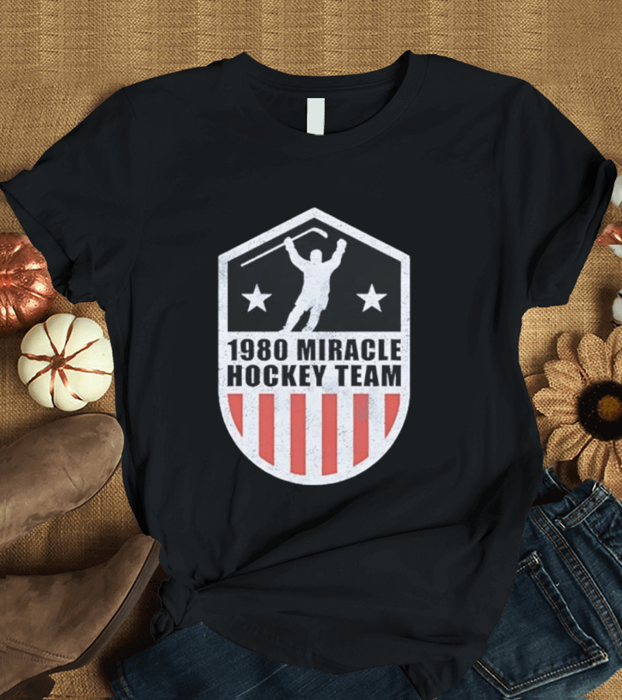 1980 Miracle Hockey Team Stars And Stripes Victory Celebration T-Shirt
