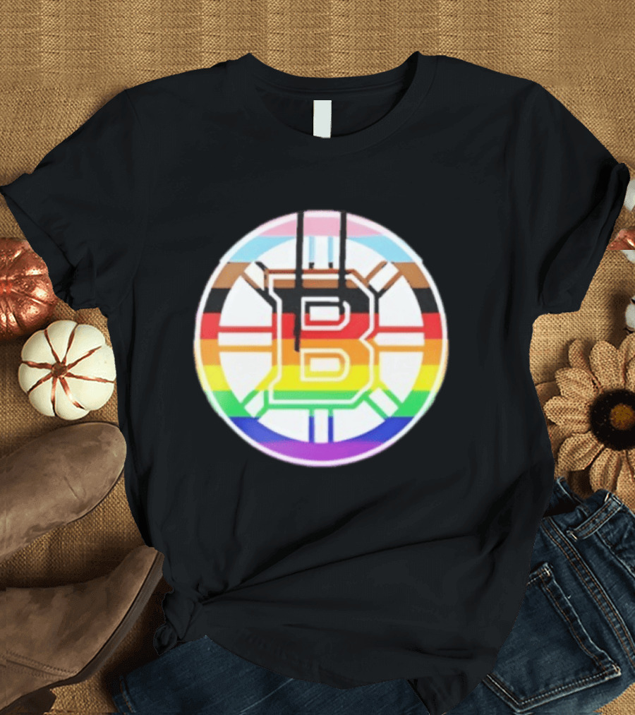 Boston Bruins Healthcare Appreciation NHL 2026 Night Pride Inclusive Bruins Circle T-Shirt