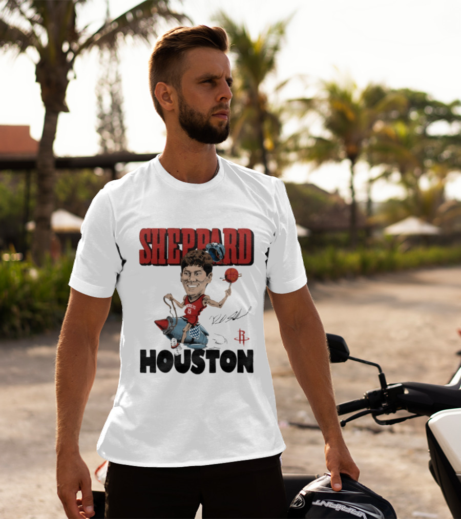 Houston Rockets Sheppard Cartoon Character Rocket T-Shirt