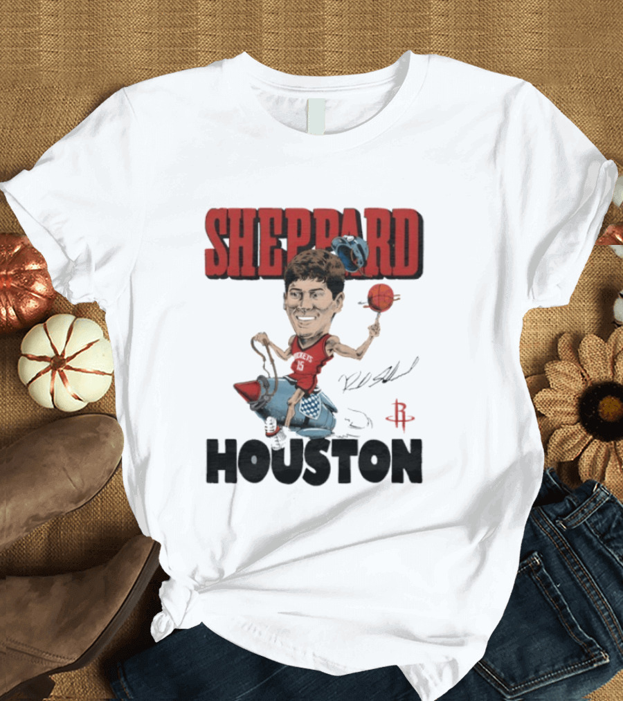Houston Rockets Sheppard Cartoon Character Rocket T-Shirt