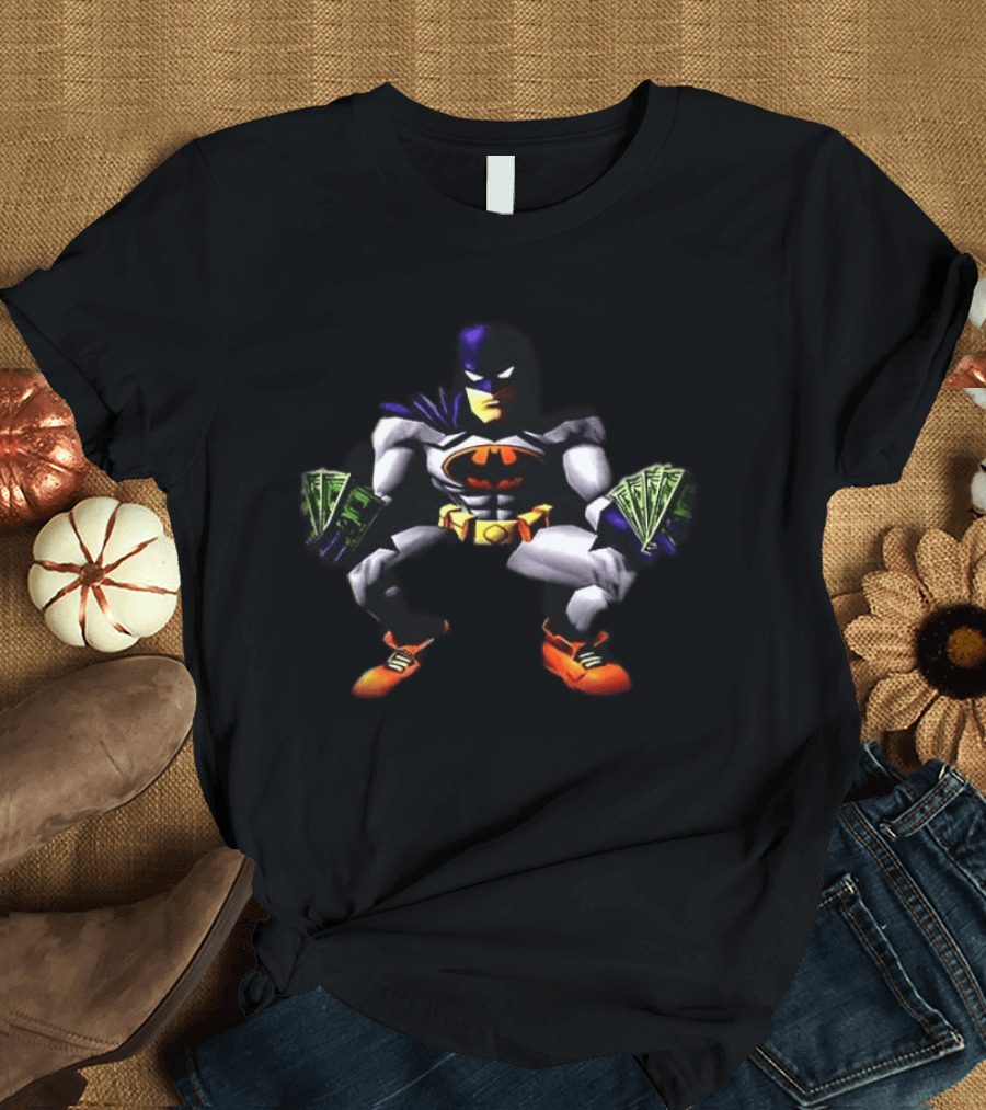 Batman Crouching With Cash And Orange Shoes T-Shirt