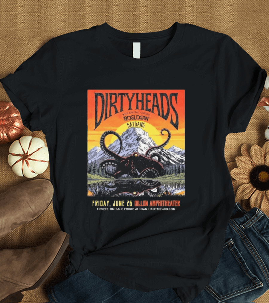 Dirty Heads Live June 26 2026 Dillon Amphitheater Colorado Featuring RDGLDGRN Satsang T-Shirt