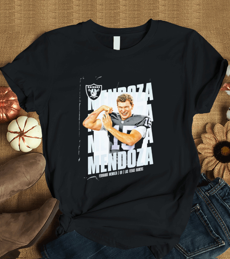 Las Vegas Raiders Fernando Mendoza Quarterback 15 Mendoza T-Shirt
