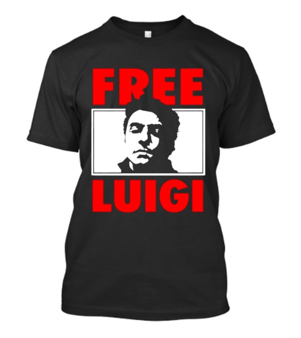 Free Luigi Mangione Shot Face Red T-Shirt