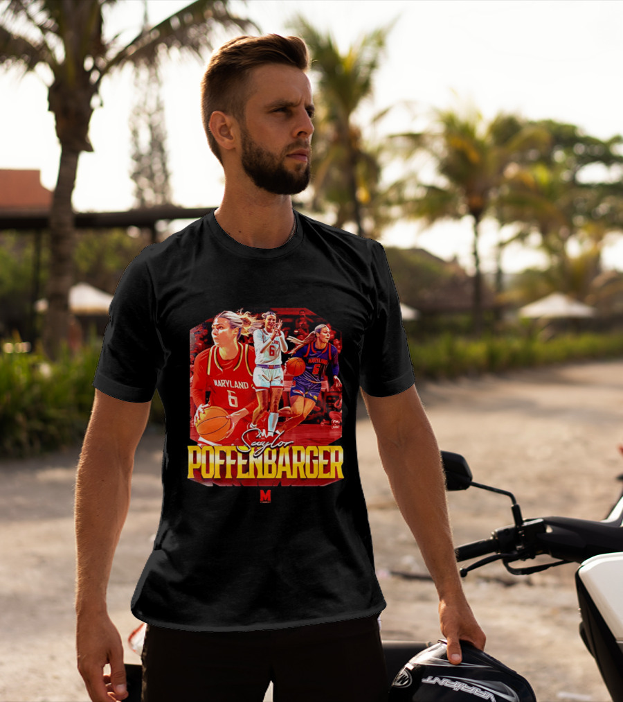 Saylor Poffenbarger Maryland Basketball Player 6 Collage T-Shirt