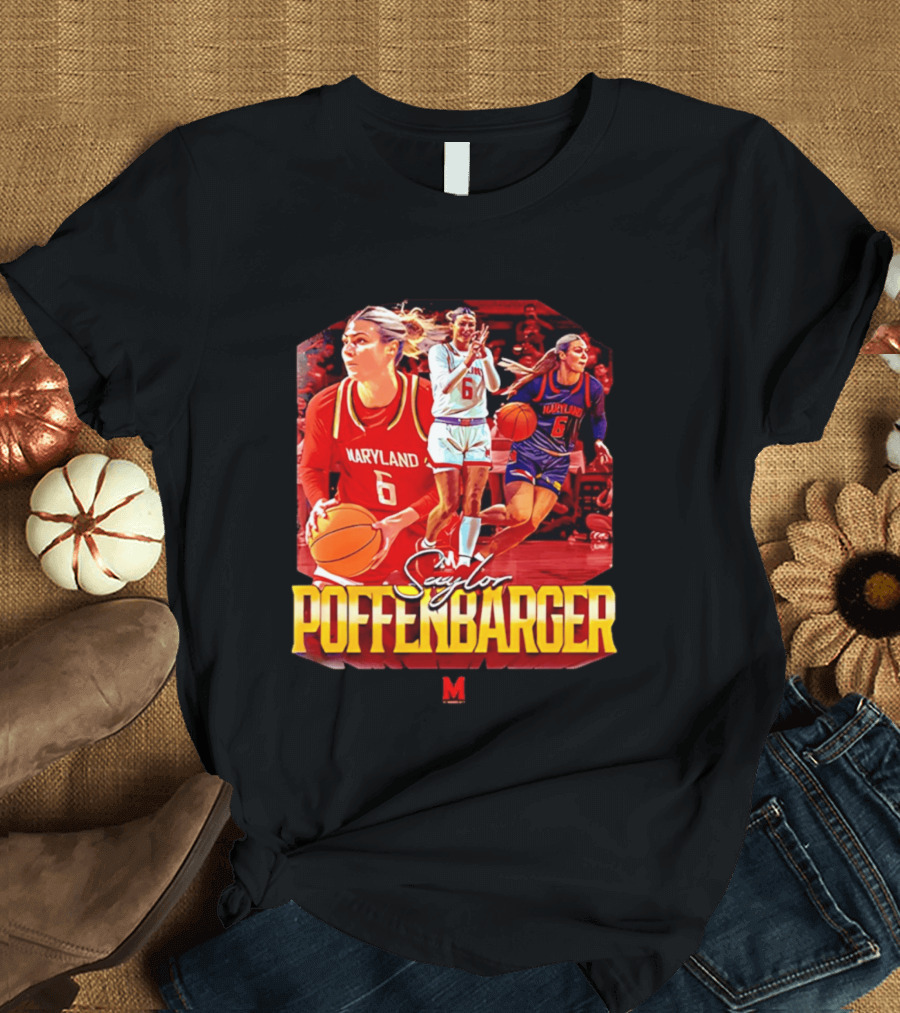 Saylor Poffenbarger Maryland Basketball Player 6 Collage T-Shirt