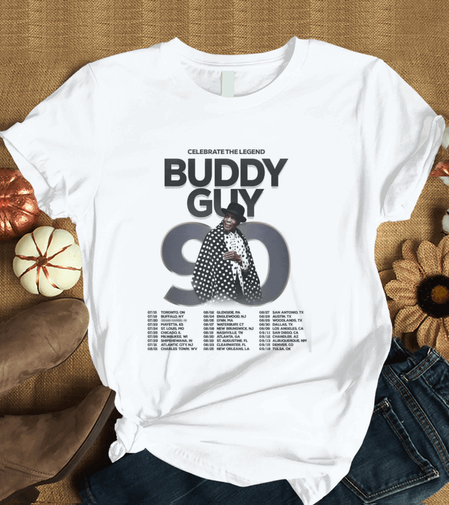 Buddy Guy 90 Celebrate The Legend North America Tour 2026 Schedule Dates T-Shirt