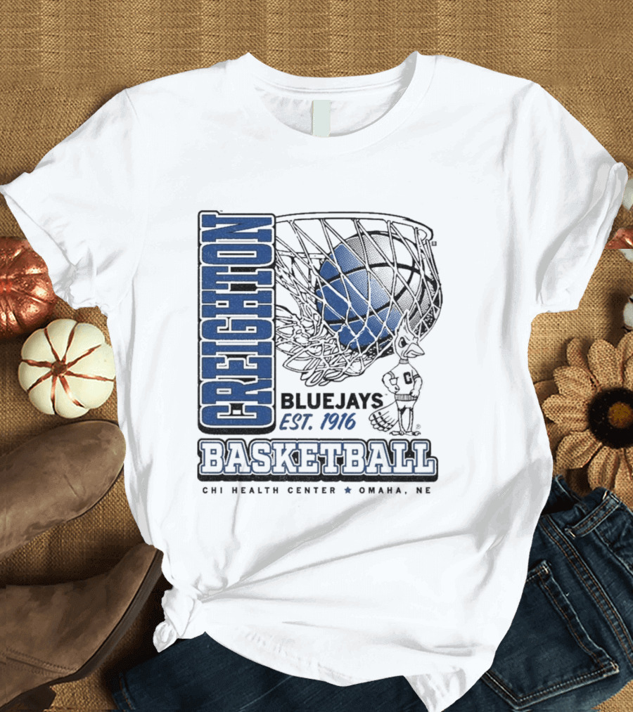Creighton Bluejays Basketball Est. 1916 CHI Health Center Omaha NE T-Shirt