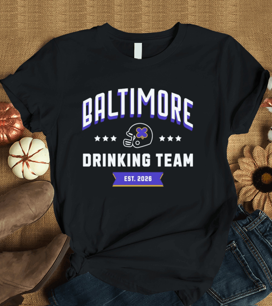Baltimore Drinking Team St. Patrick's Day 2026 Football Helmet T-Shirt
