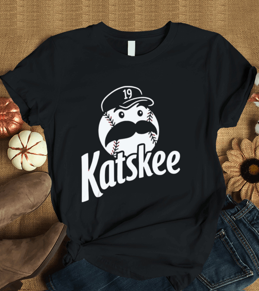 Katskee 19 Baseball Mustache Character With Nebraska T-Shirt