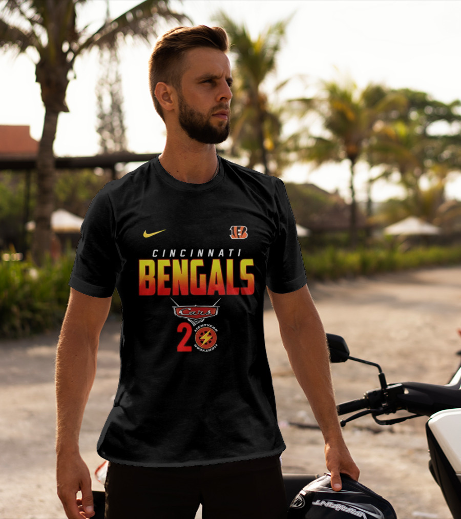 Cincinnati Bengals Cars 20th Anniversary Nike Collaboration NFL Pixar T-Shirt