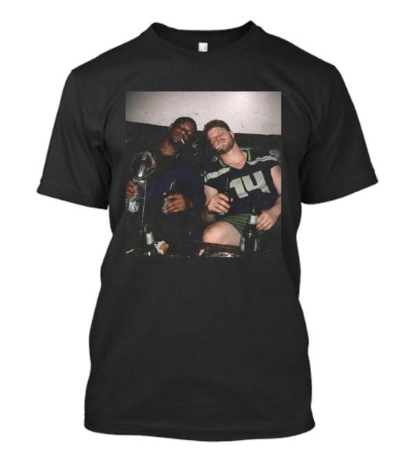 Lombardi Trophy Celebration With Jersey Number 14 NFL Players Drinking Smoking T-Shirt