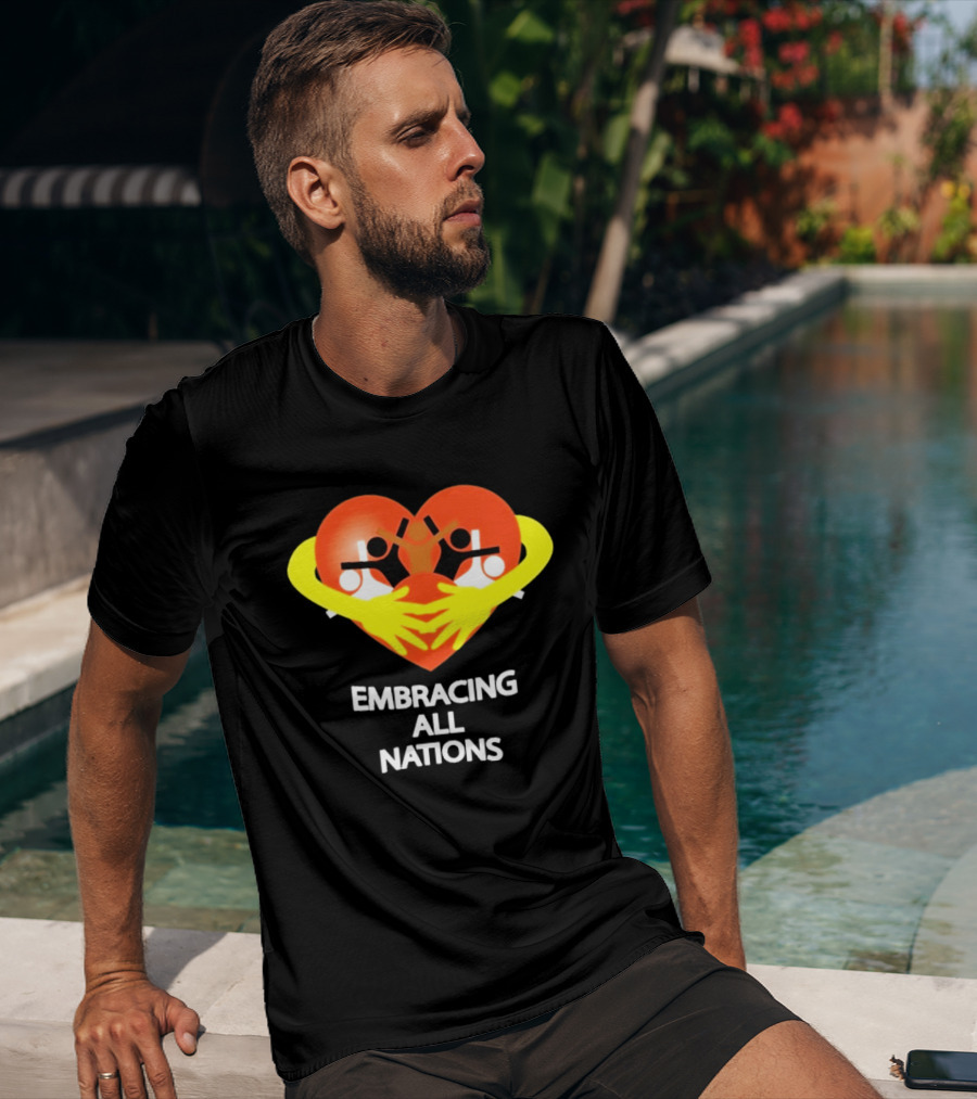 Embracing All Nations Heart With Unity And Yellow Arms T-Shirt