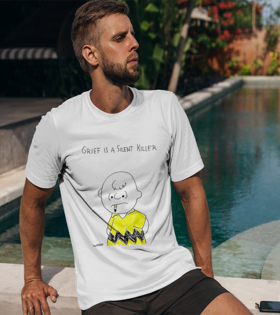 Charlie Brown Grief Is A Silent Killer Peanuts Humor Comic Strip T-Shirt