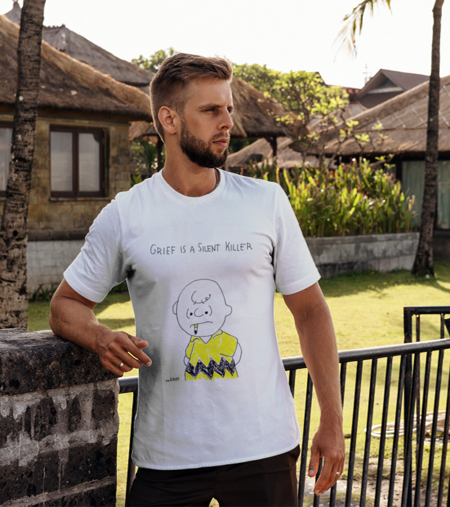 Charlie Brown Grief Is A Silent Killer Peanuts Humor Comic Strip T-Shirt