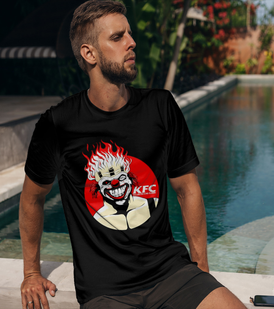 KFC Killer Clown Flaming Hair Grinning Face T-Shirt