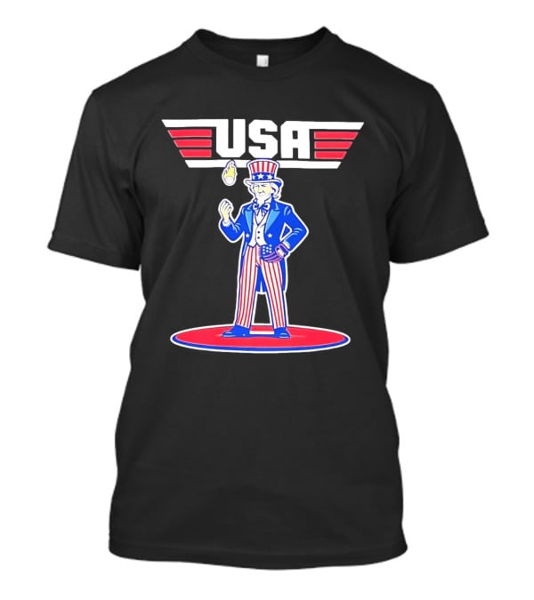 Uncle Sam USA Baseball Ace Patriotic Sports T-Shirt