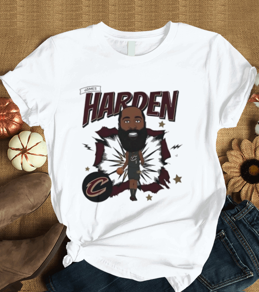 Cleveland Cavaliers James Harden Cartoon Bobblehead T-Shirt