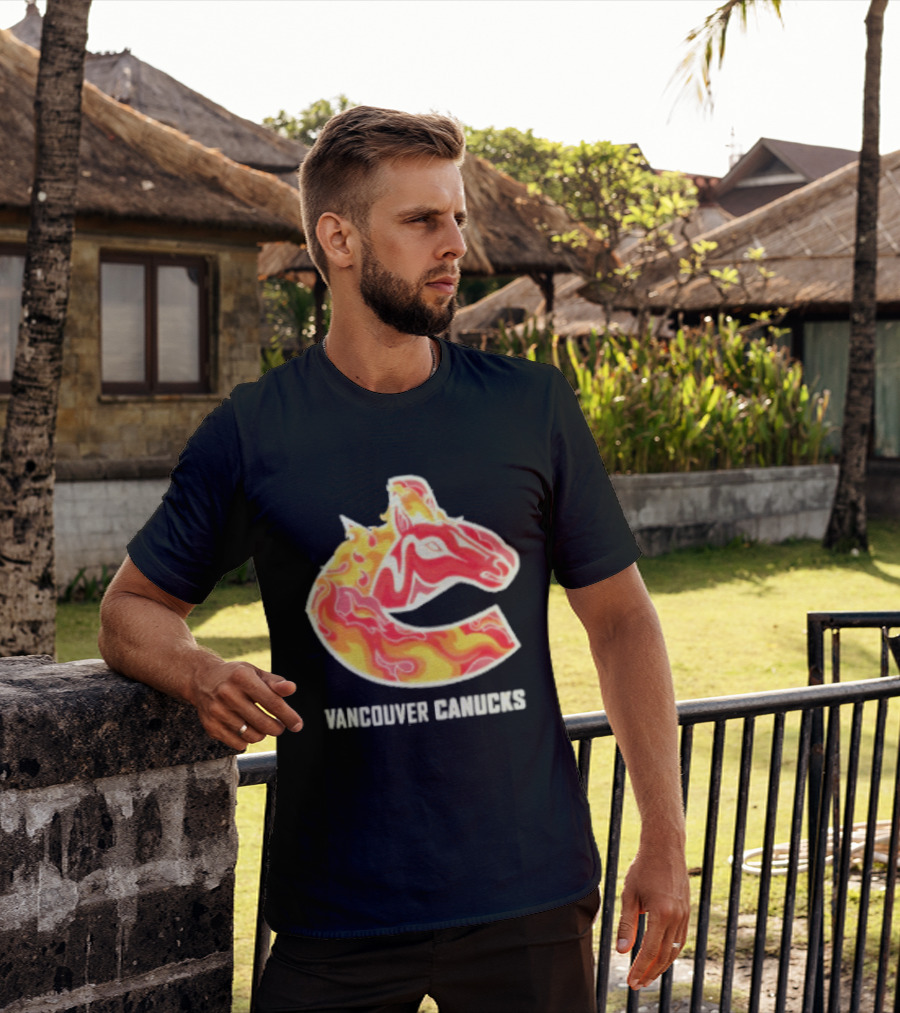 Vancouver Canucks Lunar New Year 2026 Horse Flaming T-Shirt