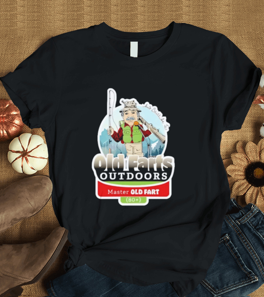 Old Farts Outdoors Master Old Fart 80 Plus Senior Fishing Adventure T-Shirt
