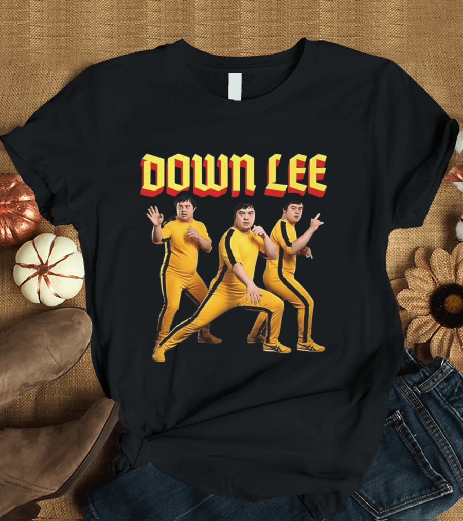 Down Lee Meme Yellow Jumpsuit Trio Martial Arts T-Shirt