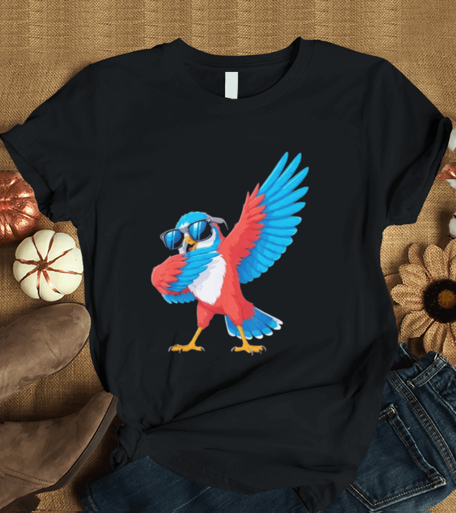 Sea Hawk Bird Dabbing With Sunglasses T-Shirt