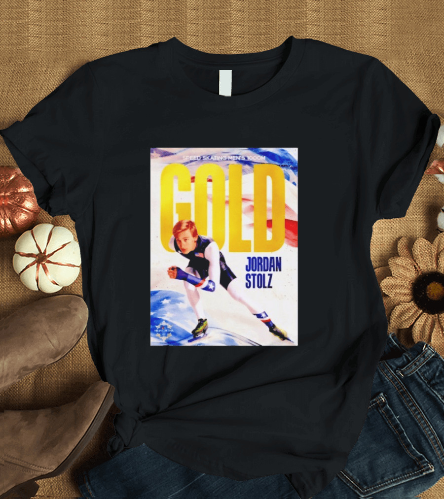 Speed Skating Men's 1000m Gold Jordan Stolz Milan Cortina 2026 T-Shirt