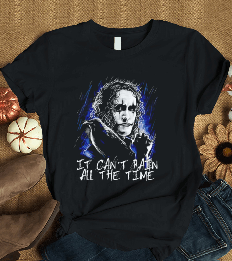 The Crow It Can't Rain All The Time Eric Draven Grunge Painting T-Shirt