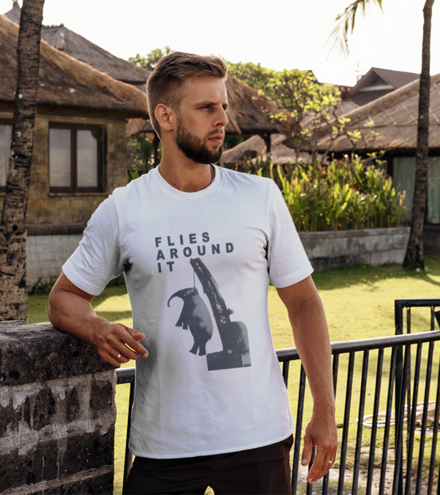 Elephant Flies Around It Crane T-Shirt